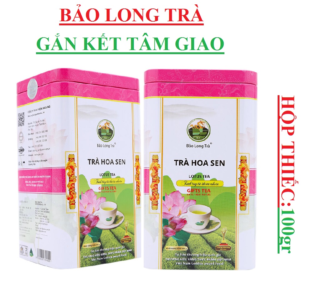 Trà hoa sen (Lotus tea) Bảo long hộp thiếc