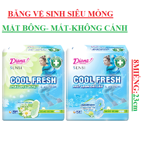 Băng vệ sinh siêu mỏng Diana sensi cool fresh không cánh 8 miếng