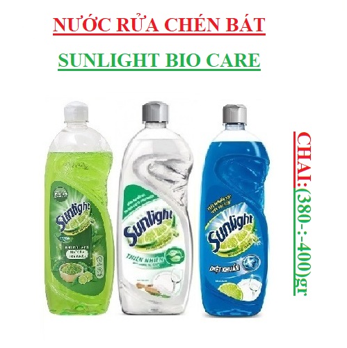 Nước rửa chén bát  Sunlight Bio care chai (380-:-400)gr