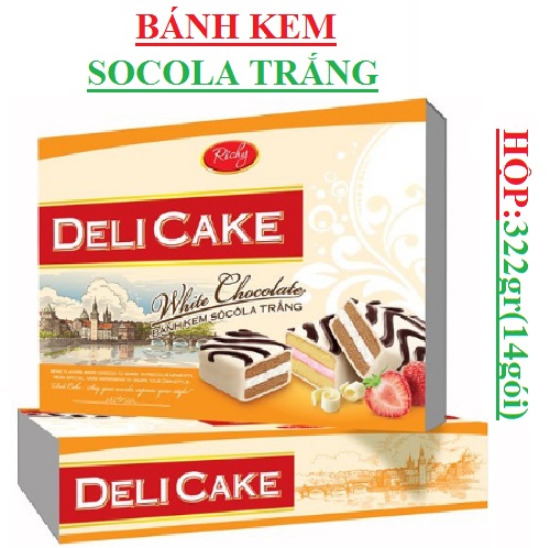 Bánh kem socola trắng Delicake hộp