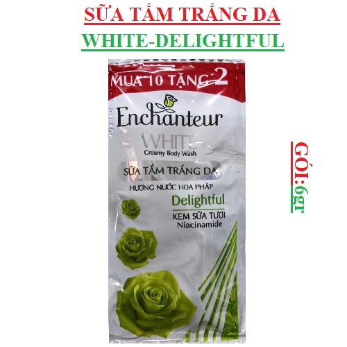 Sữa tắm trắng da nước hoa enchanteur white dây gói (5-:-7)gr