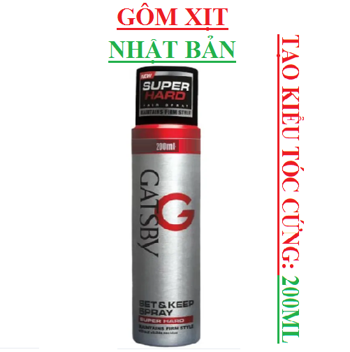 Gôm xịt tạo kiểu tóc cứng Gasby Nhật Set Keep Spray Super Hard A 200ml