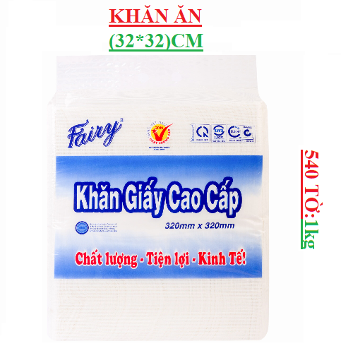 Khăn giấy cao cấp fairy bịch 1kg, 540 tờ 320x320mm