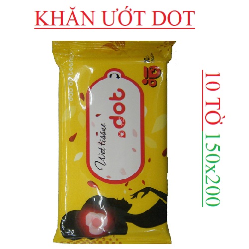 Khăn ướt Dot 10 miếng 150x200mm vàng