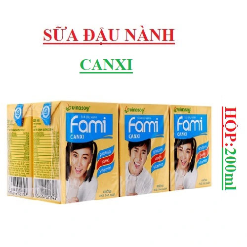 Sữa Đậu Nành Fami canxi Vinasoy hộp 200ml