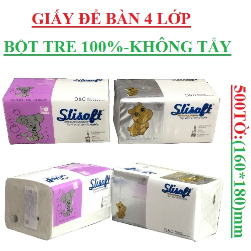 Giấy  bột tre siêu mềm mịn slisoft tissues doctor care  bịch 500 tờ 4 lớp