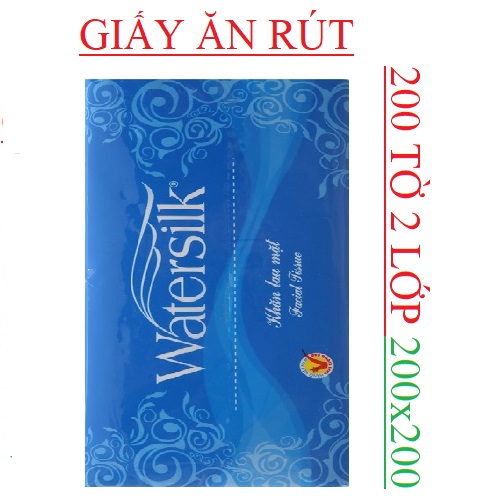 Giấy ăn rút Watersilk 200 tờ 200x200mm xanh