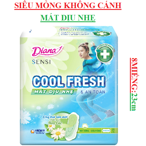 Băng vệ sinh siêu mỏng Diana sensi cool fresh không cánh 8 miếng