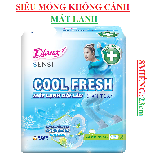 Băng vệ sinh siêu mỏng Diana sensi cool fresh không cánh 8 miếng