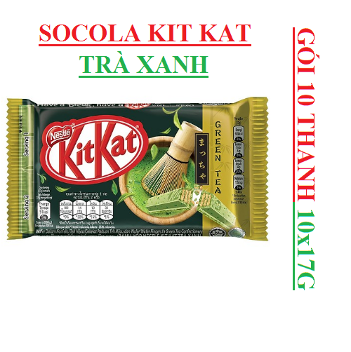 Bánh Kit Kat trà xanh gói 10 thanh x 17g