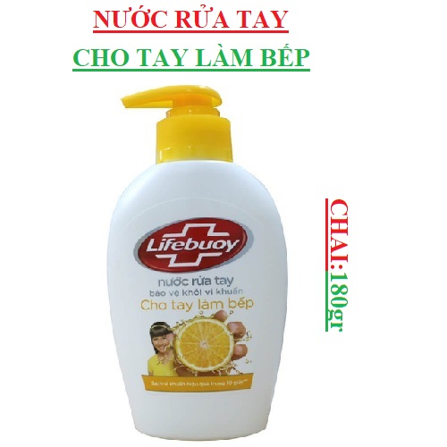 Nước rửa tay Lifebuoy chai (160-:-190)gr