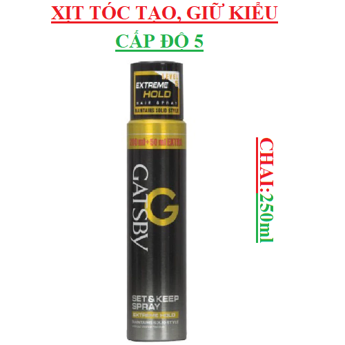 Xịt tóc tạo kiểu, giữ kiểu lâu GATSBY chai (200-:-250)ml