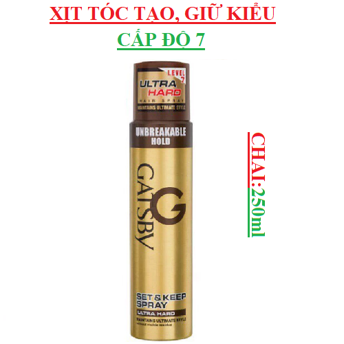 Xịt tóc tạo kiểu, giữ kiểu lâu GATSBY chai (200-:-250)ml