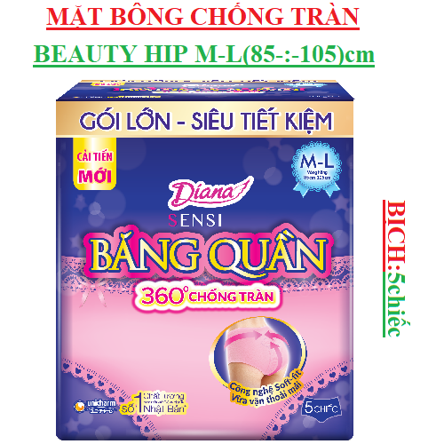 Băng quần mặt bông đêm chống tràn Diana beauty hip size M-L5 (85-:-105)cm