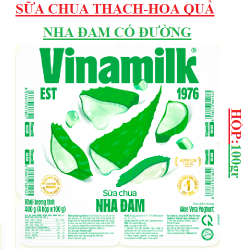 Sữa chua ăn nha đam, hoa quả vinamilk hộp 100gr