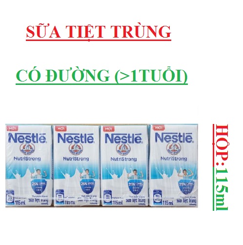 Sữa tiệt trùng có đường Nestle NutriStrong hộp 115ml