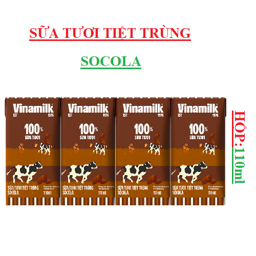 Sữa tươi tiệt trùng vinamilk hộp 110ml