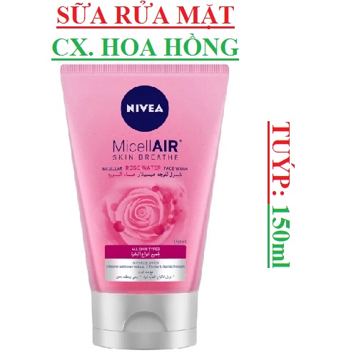 Sữa rửa mặt chiết xuất hoa hồng Nivea rose water 150ml