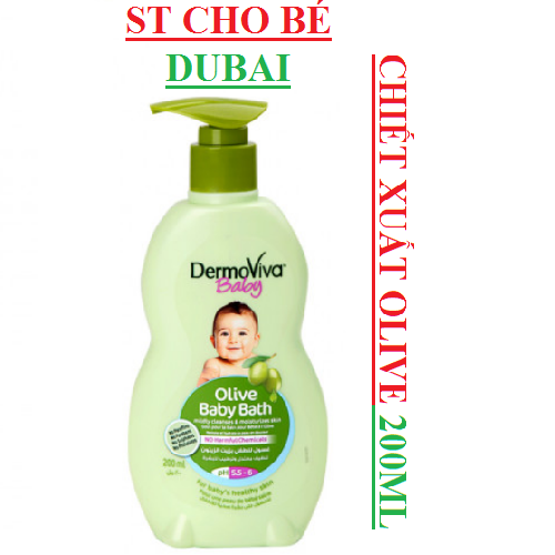 Sữa tắm Dubai Dermoviva chiết xuất Olive cho bé 200ml