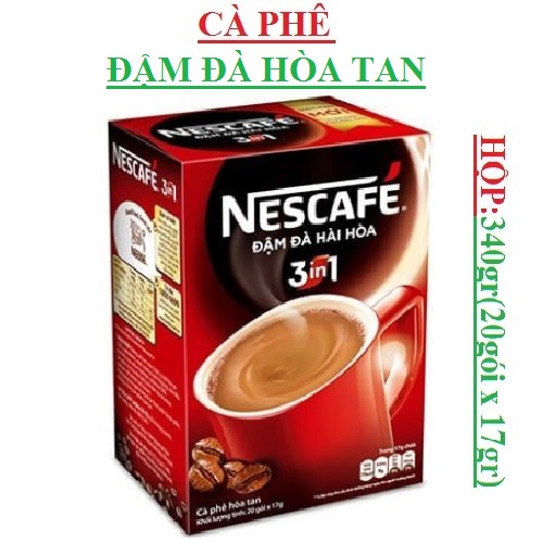 Nestcafe 3in1 cà phê đậm đà hài hòa, cà phê rang xay hòa tan hộp 340gr(20gói *17gr)