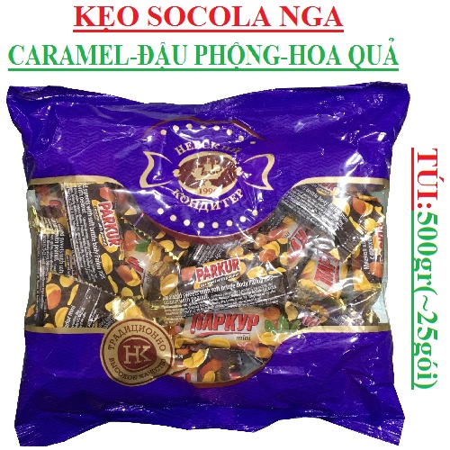 Kẹo socola nga hỗn hợp caramel đậu phộng hoa quả Tapkyp gói