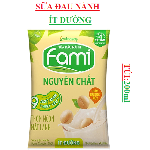 Sữa đậu nành fami nguyên chất túi 200ml
