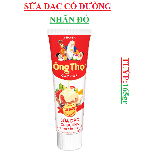 Sữa đặc có đường ông thọ nhãn đỏ tuýp 165gr