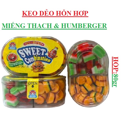 Kẹo dẻo hỗn hợp sweet combination Yummy delight hộp 80gr