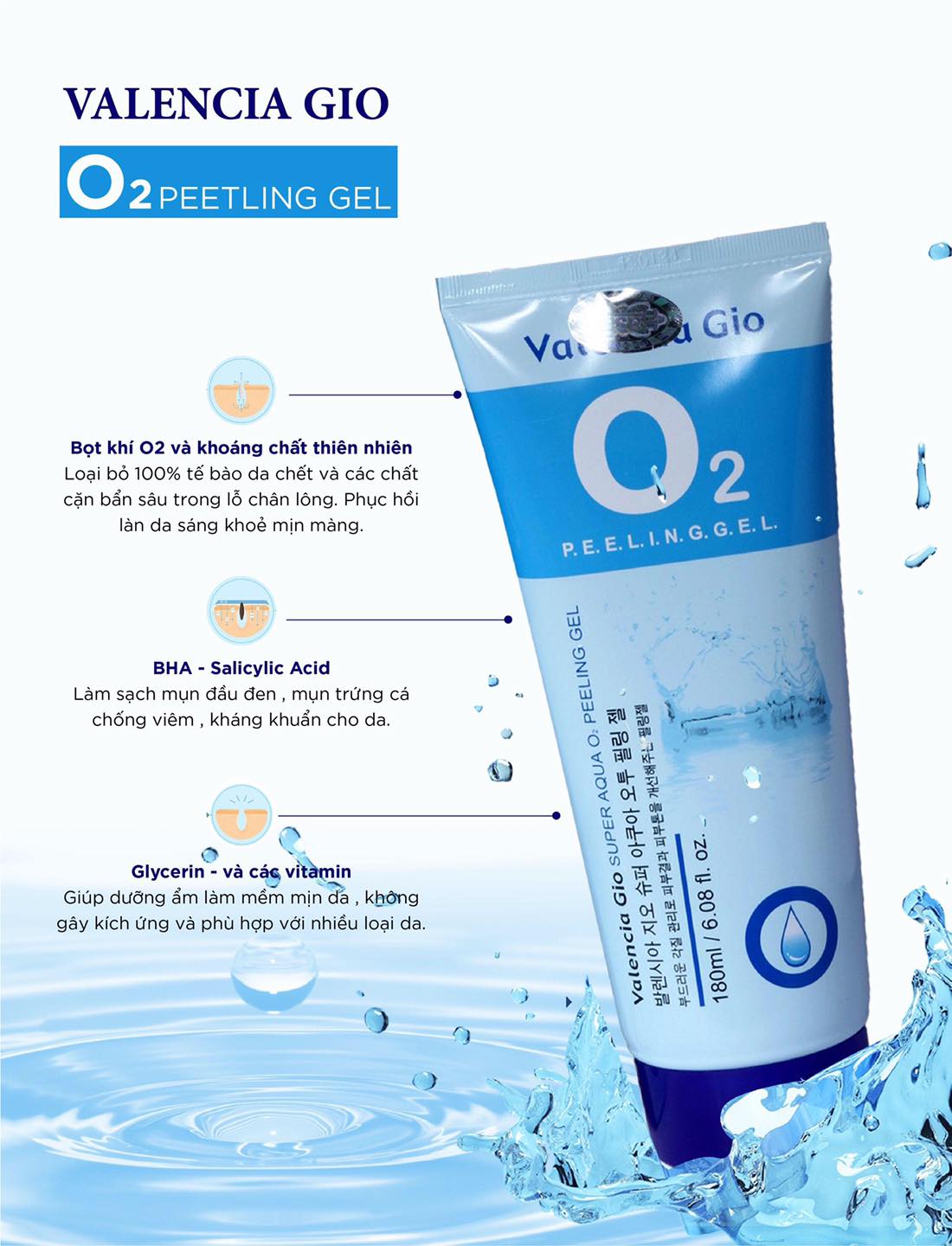 Tẩy da chết Valencia Gio O2