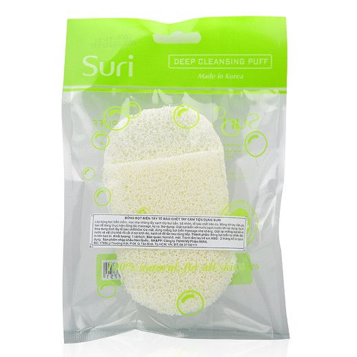 Bông rửa mặt Suri bọt biển Suri màu trắng