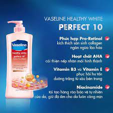 Sữa dưỡng thể Vaselin Healthy white perfect 400ml