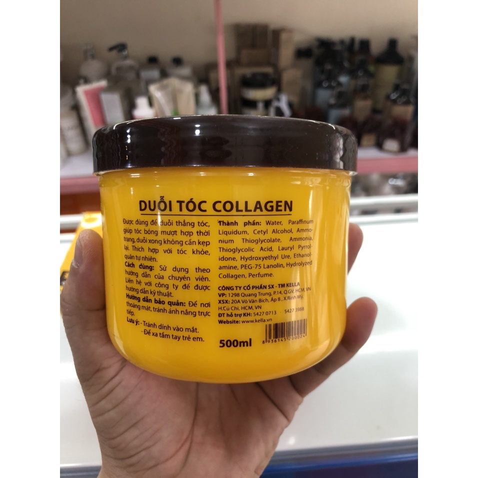 Kem duỗi tóc Kella Collagen Super Strong 500mlx2