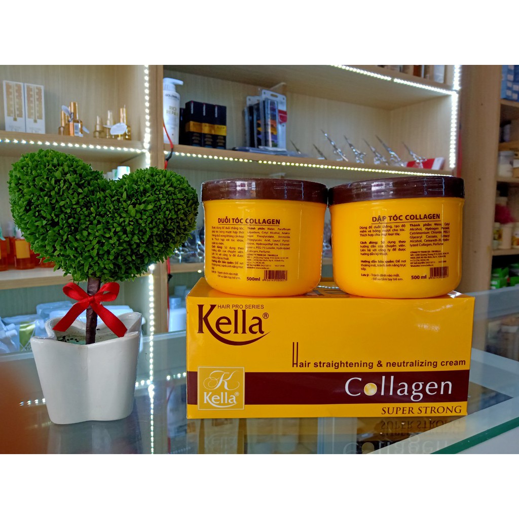 Kem duỗi tóc Kella Collagen Super Strong 500mlx2