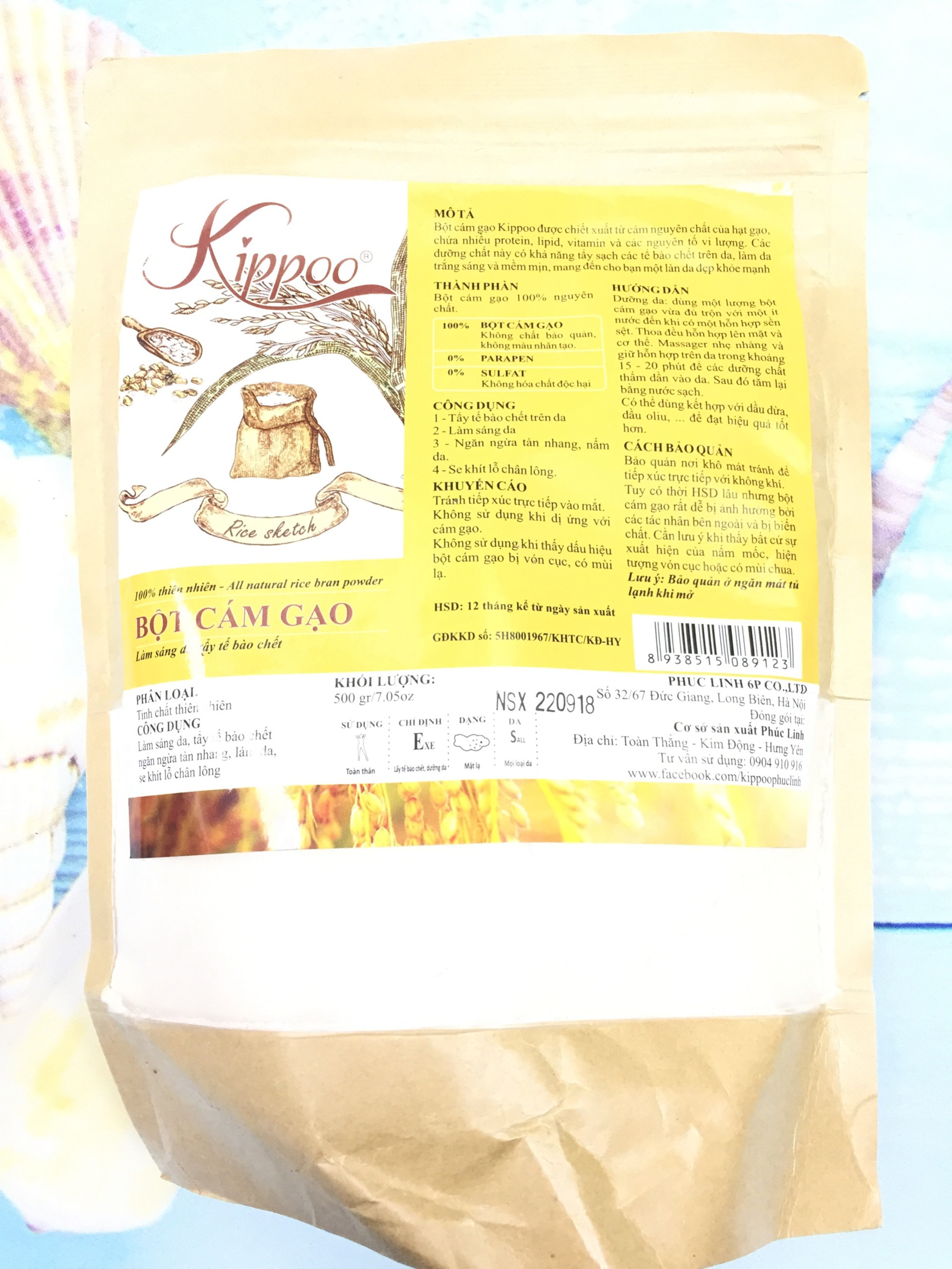 Bột đắp mặt cám gạo kippo 1000gr