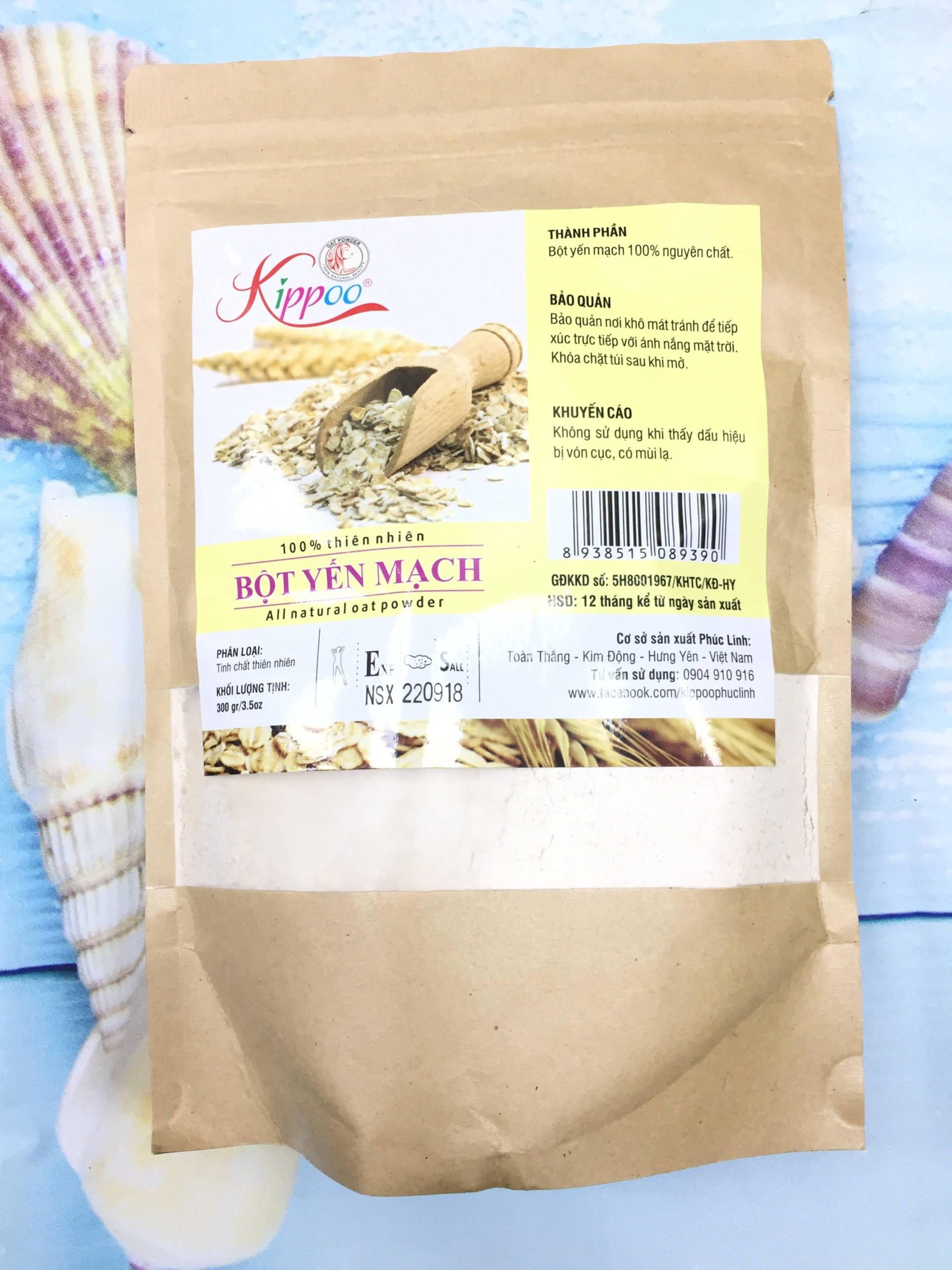 Bột đắp mặt yến mạch Kippo 500gr