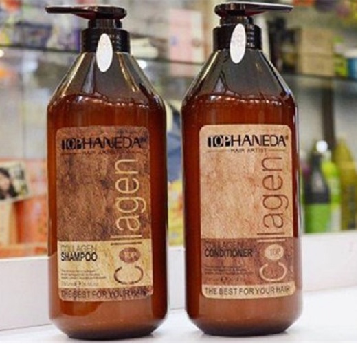 Bộ Dầu gội, Dầu xả Haneda Collagen Moisture Dẹt 785ml