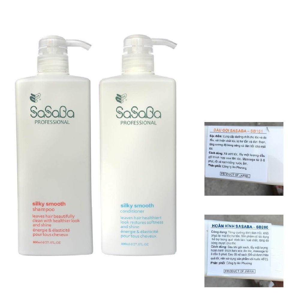 Dầu Gội và Dầu Xả Sasaba Vuông - 800ml