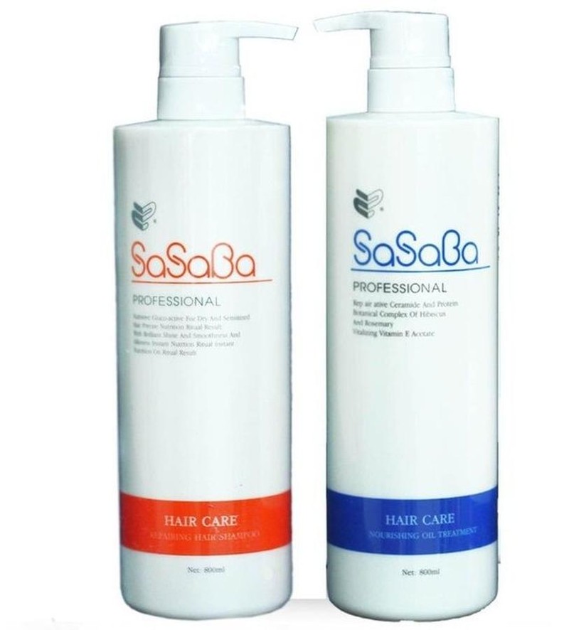 Cặp Dầu Gội Dầu Xả Sasaba  Dành Cho Tóc Hư Tổn 800ml