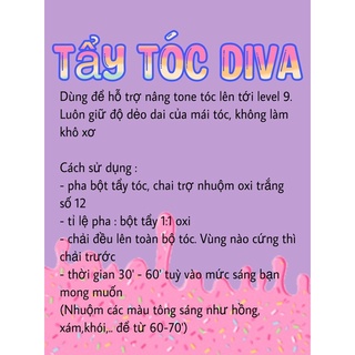 Tẩy tóc loại tốt của Diva- chống xót da - lên nền lv9 - chống gãy rụng tóc