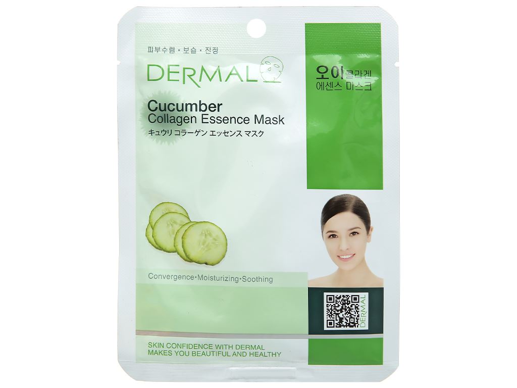 Đắp mặt nạ COLLAGEN DERMAL dưa leo