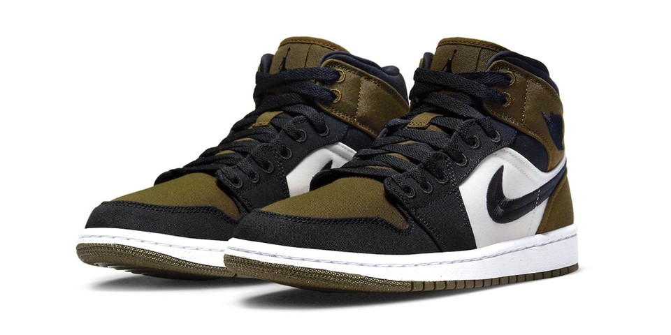 Giày chính hãng Air Jordan 1 Mid 'Olive Toe' - DV0427-301