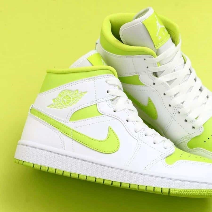 Giày chính hãng Air Jordan 1 Mid 'White Lime' - BQ6472-131
