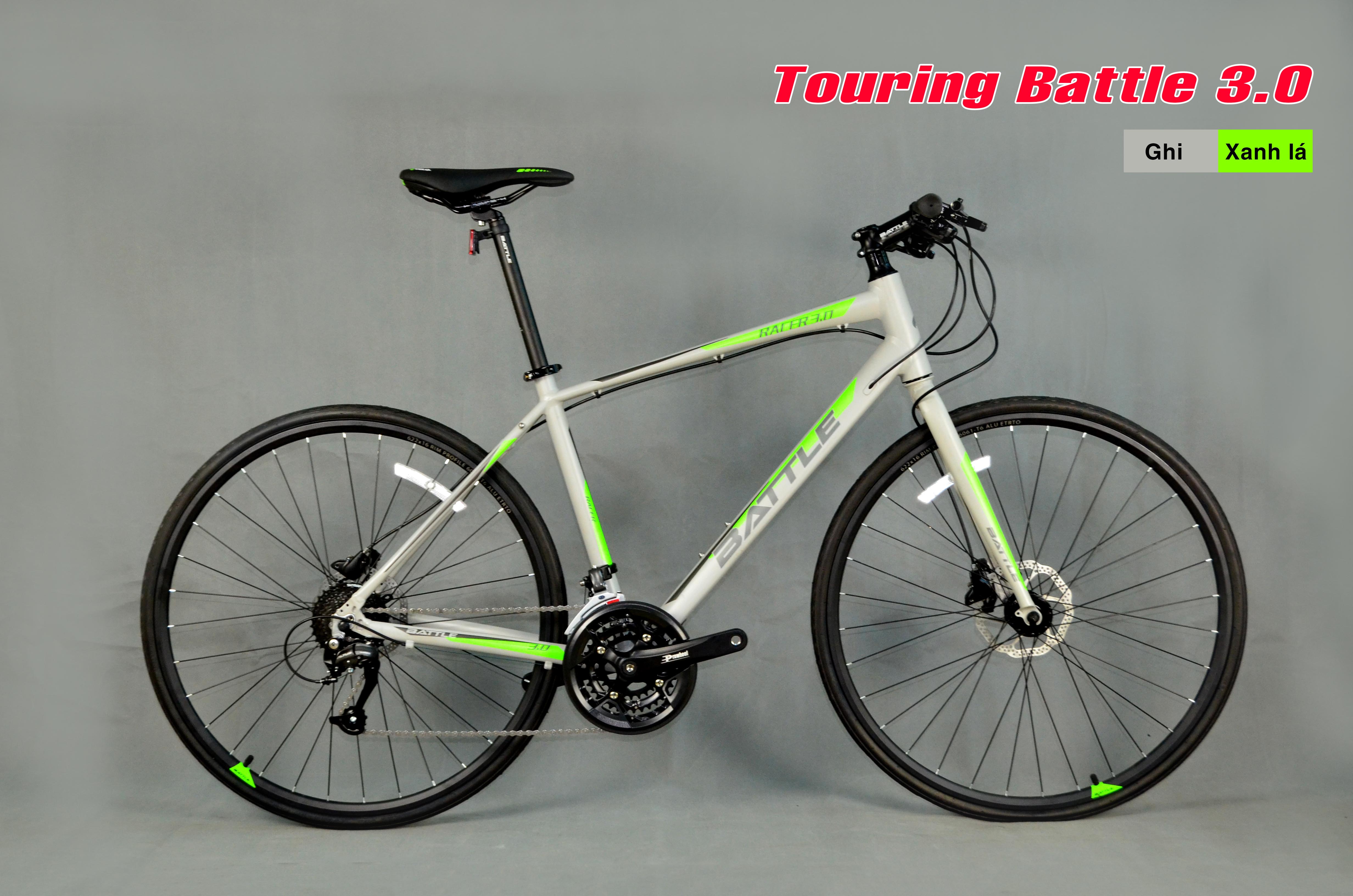 Xe đạp Touring BATTLE 3.0: Khung Nhôm, Tay đề SHIMANO Altus 3x8(24 tốc độ), Lốp KENDA 700x28C | Xe Đạp Toàn Phát Xe Đạp Touring Battle 3.0: Khung Nhôm, Tay Đề Shimano Altus 3X8(24 Tốc Độ), Lốp Kenda 700X28C | Xe Đạp Toàn Phát