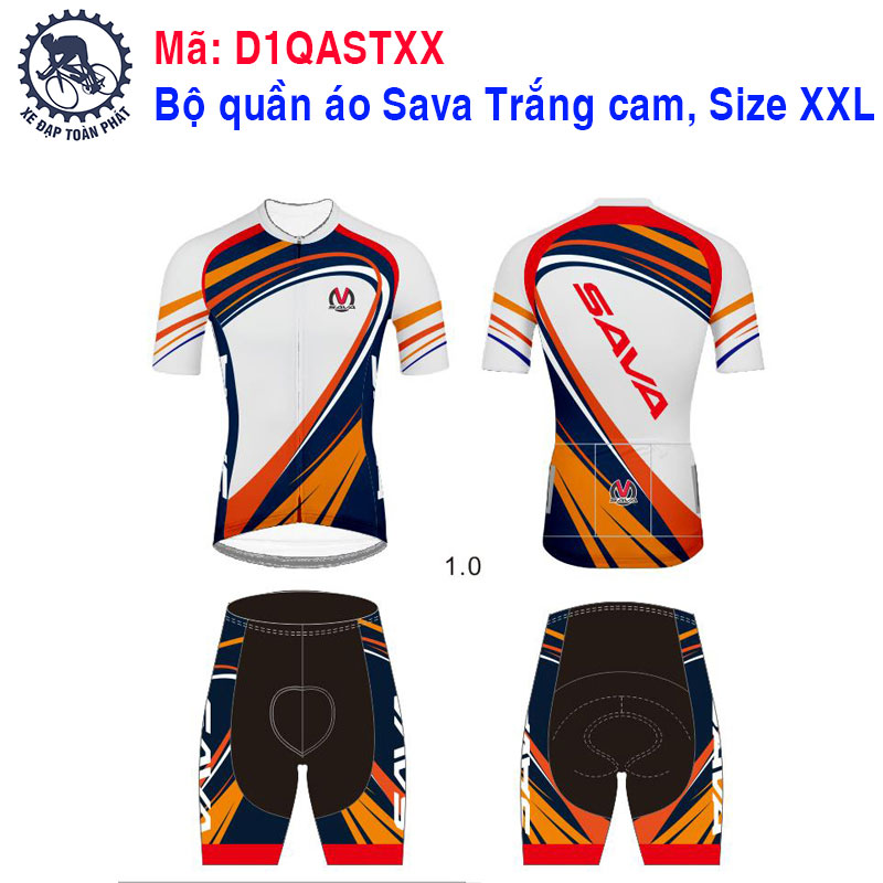 Bộ quần áo SAVA ngắn, Trắng cam