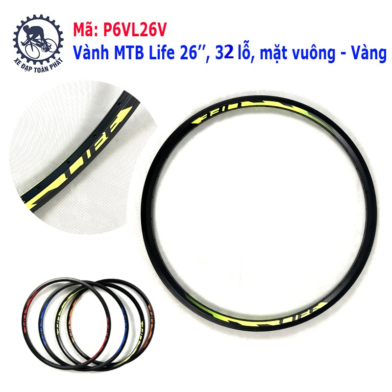 Vành MTB Life 26'', 32 lỗ, mặt vuông