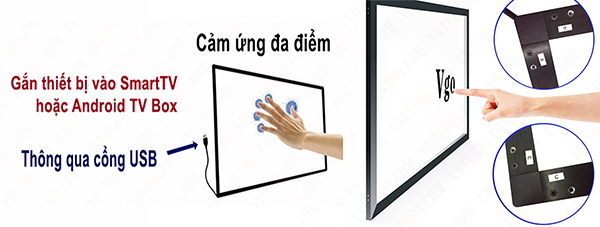 Cách sử dụng khung màn hình cảm ứng cho tivi, how to use touch frame?