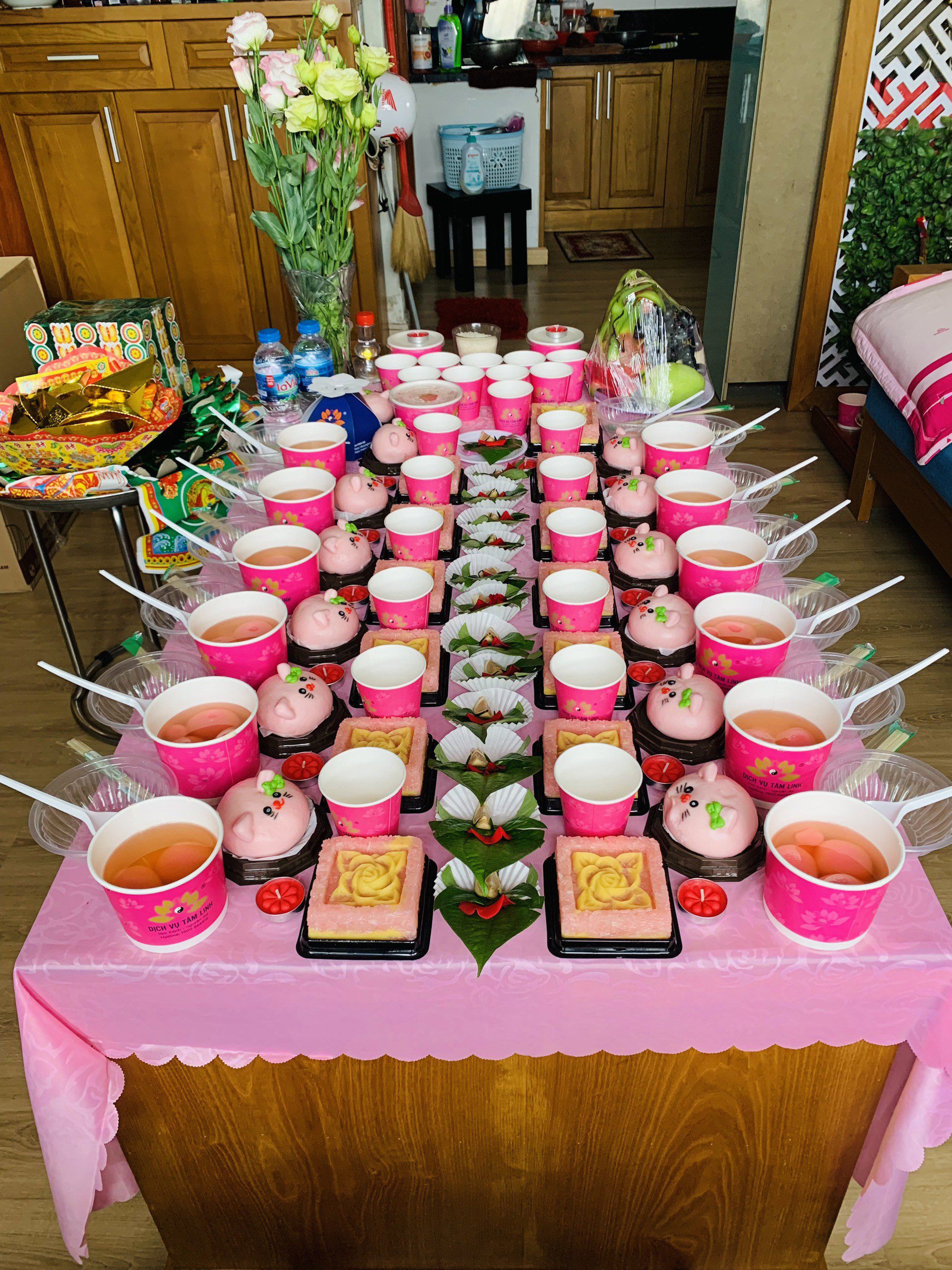 Mâm Cúng Đầy Tháng 1.383k Trọn Gói Được Chọn Tone Màu Mâm Cúng Miễn Phí