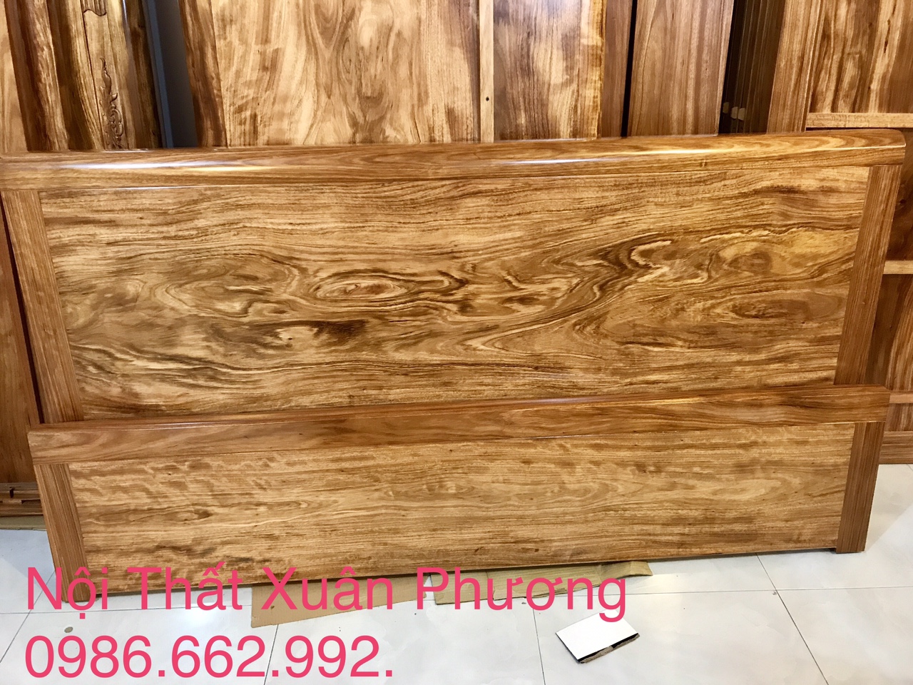 Giường Ngủ Gỗ Hương Vân Xám