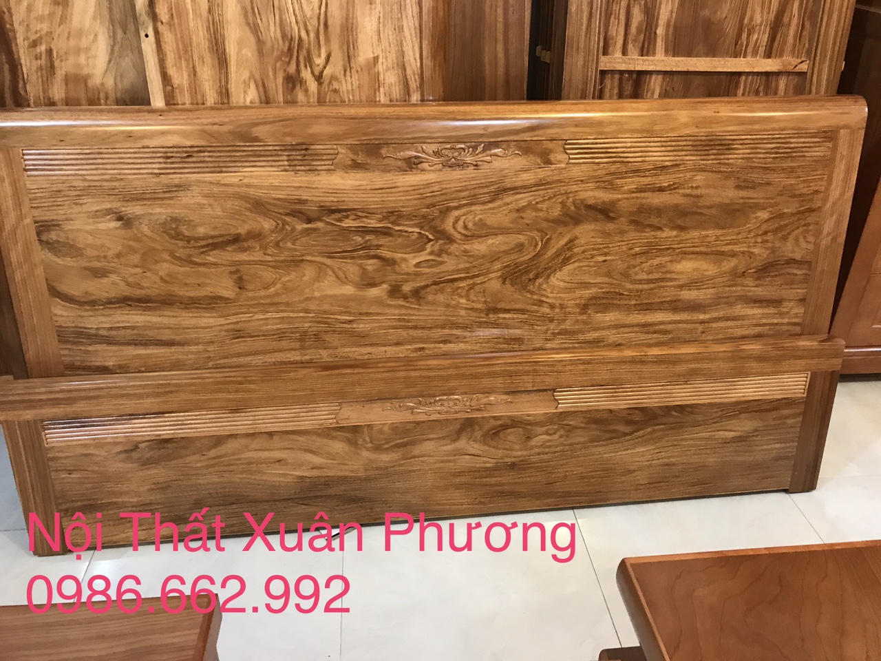 Giường Ngủ Gỗ Hương Vân Xám