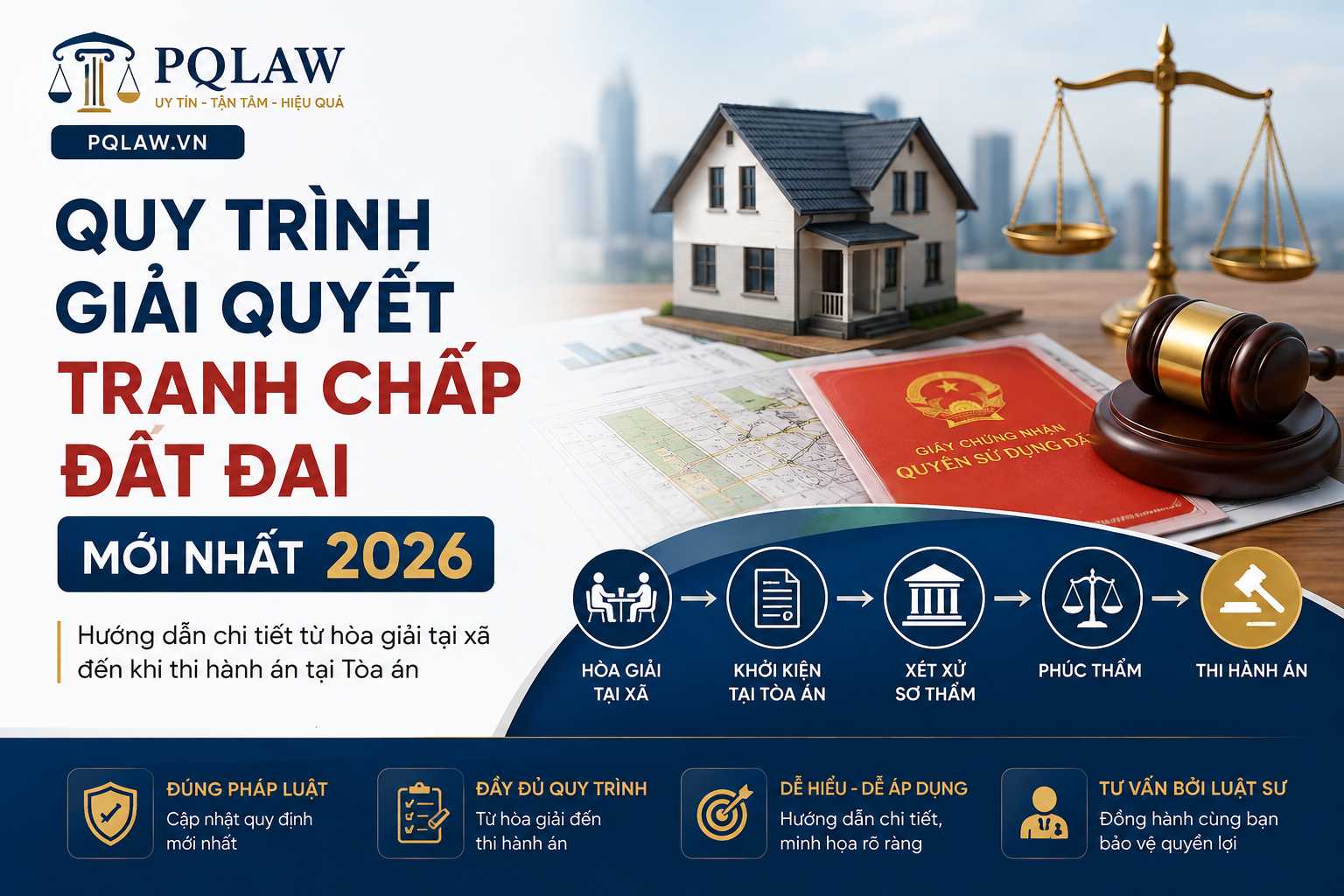 QUY TRÌNH GIẢI QUYẾT TRANH CHẤP ĐẤT ĐAI MỚI NHẤT 2026